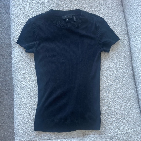 Theory Compact Rib Tiny Tee - Picture 4 of 9
